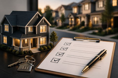 House model and rental approval checklist representing HOA rental rules and homeowner rental approval
