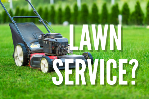 HOA lawn service requirements sign with lawn care checklist for rental property compliance
